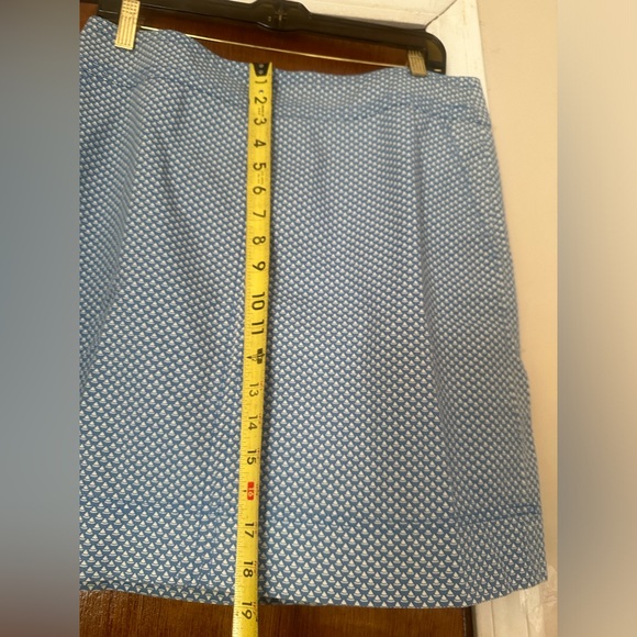 Talbots SET Cardigan Sweater Women LG Pima Cotton BLUE Button Up & Skirt SZ 8 - Picture 7 of 11